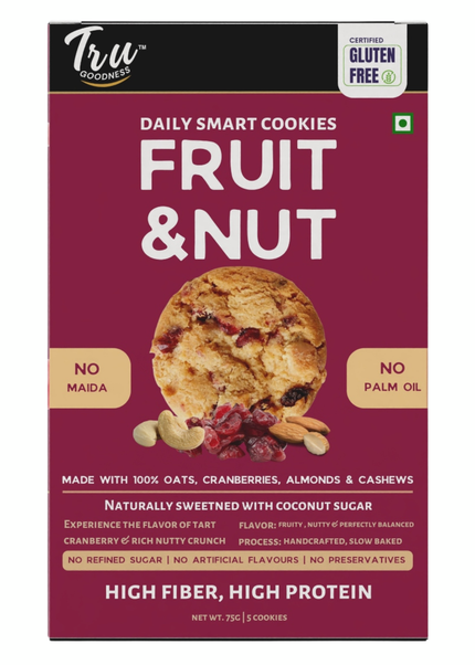 TruGoodness Fruit & Nut Smart Cookies – Almond, Cashew & Cranberry