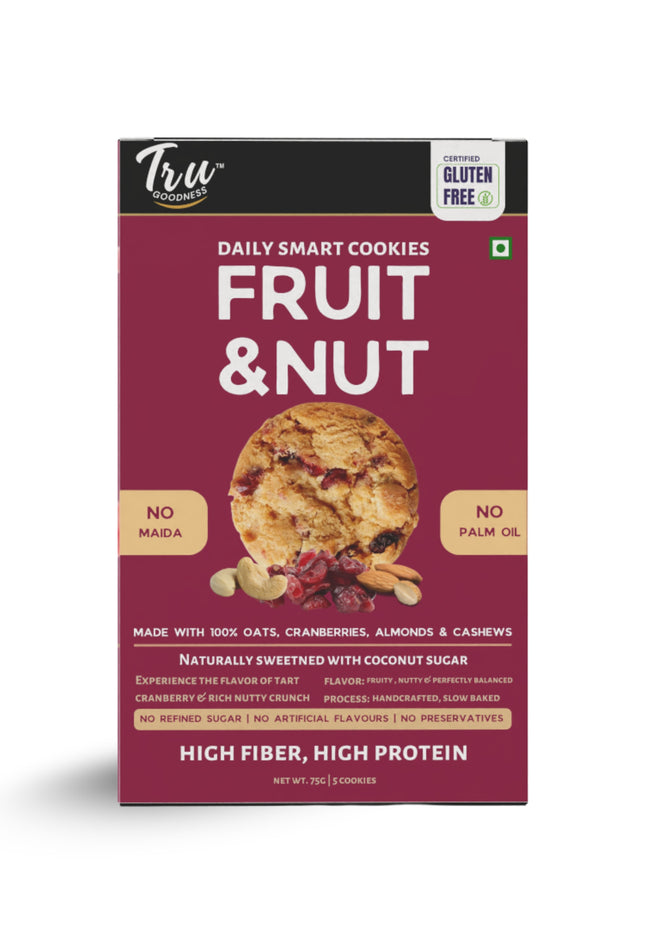 TruGoodness Fruit & Nut Smart Cookies – Almond, Cashew & Cranberry