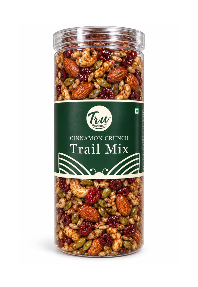 Cinnamon Crunch Trail Mix | Premium Nuts, Seeds & Cranberries | 500g