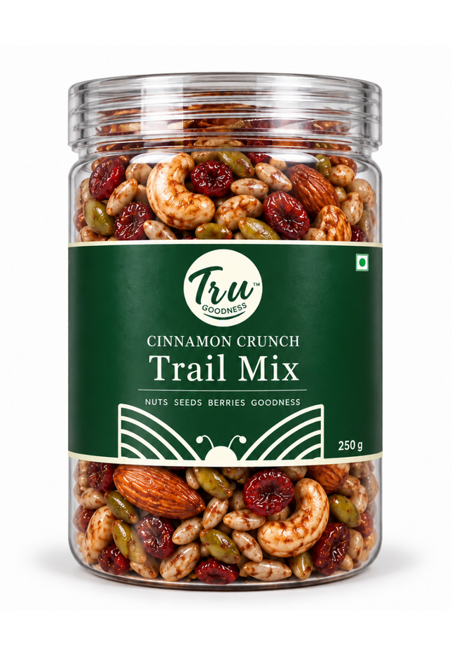 Cinnamon Crunch Trail Mix | Premium Nuts, Seeds & Cranberries | 250g