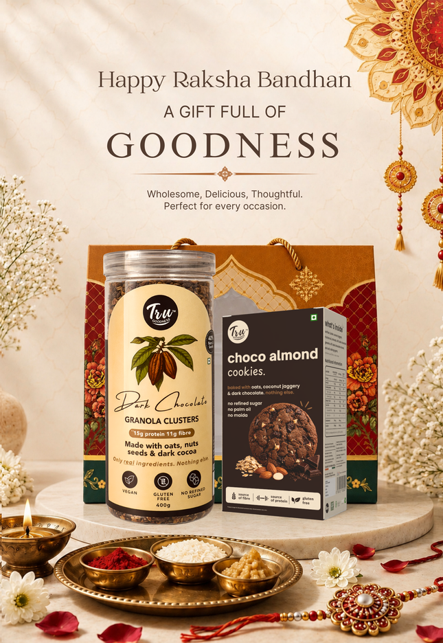 TruGoodness Rakhi Hamper – Dark Chocolate & Choco Almond