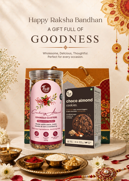 TruGoodness Rakhi Hamper – Cranberry Almond & Choco Almond