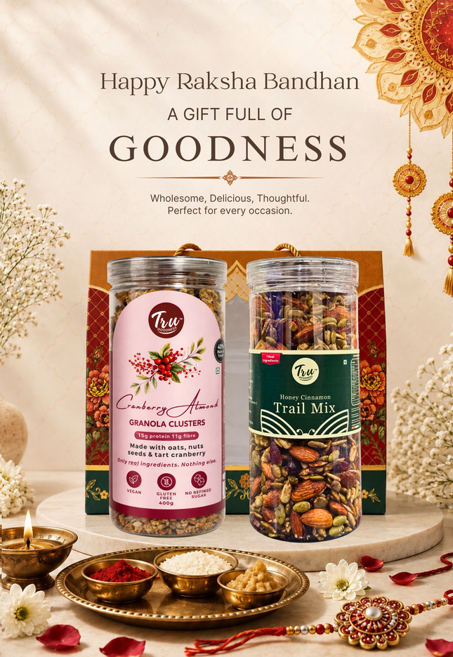 TruGoodness Rakhi Hamper – Trail Mix & Cranberry Almond