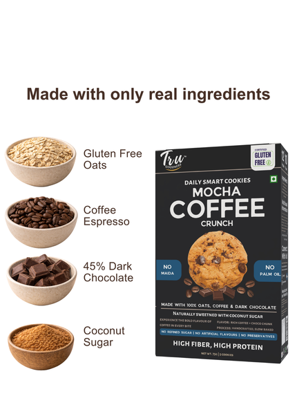 Mocha Coffee Crunch | High Fibre, No Refined Sugar | Pack of 2 - 10 cookies