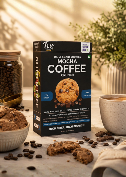 Mocha Coffee Crunch | High Fibre, No Refined Sugar | Pack of 2 - 10 cookies